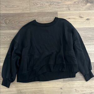 Zenana Black Cropped Sweatshirt